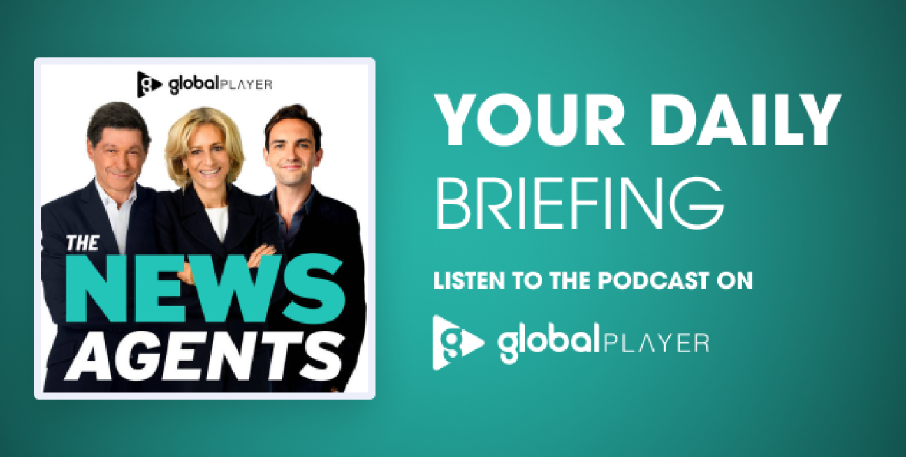 Listen to the News Agents podcast on Global Player.